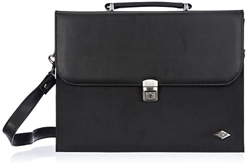 Wedo 585201 Aktentasche Elegance (mit Schultergurt abschließbares Metallschloss) schwarz