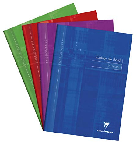 Clairefontaine 3129C Un Cahier de Bord Agrafé 9 Classes - A4 21x29,7 cm - 60 Pages - Papier Registre Vert 110 g - Couverture Carte Pelliculée - Couleur Aléatoire