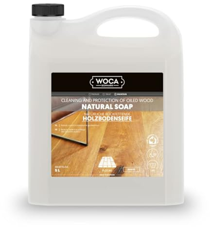 WOCA Denmark Holzbodenseife, Weiß 5L - Konzentrierter Holzreiniger für geölte, gewachste und geseifte Holzböden