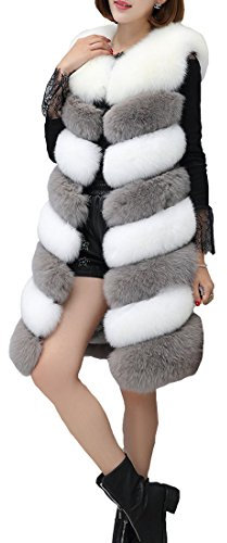 Cool&D Damen Weste Kunstpelz Weste Pelz Jacke Warm ärmellos Felljacke Winterjacke(Grau,S)