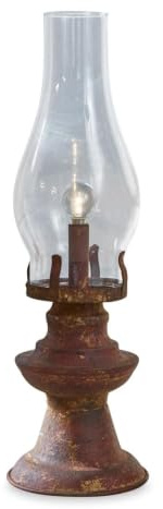 Loberon LED-Laterne Quinn, klar/antikbraun | historischer Charakter, inkl. LED-Leuchtmittel, batteriebetrieben, Lampe mit Antik-Finish, Glas, Eisen