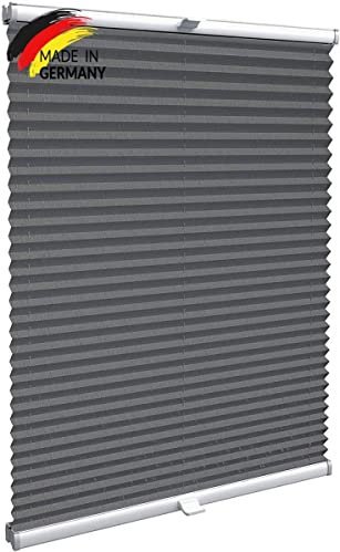 Konfigurieren Sie Ihr eigenes Plisseerollo mit Bohren | Plissee nach Maß für Türen & Fenster | Sichtschutz für Fenster, Blickdichte Rollos in Crushed Optik