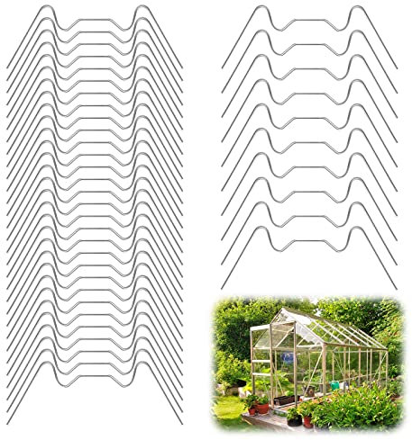 Edelstahl Gewächshaus Klammern 100Pcs Sturmfest Glasfederklammern Gewächshäuser Befestigung Zubehör Gewächshaus Zubehör Gewächshausclips für Gewächshausplatten Hohlkammerplatte Glashaus