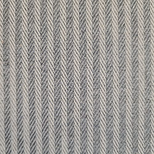 Stoff Meterware Baumwolle Streifen gestreift grau ecru Fischgrat durchgewebt 3 mm Kleiderstoff Vorhangstoff