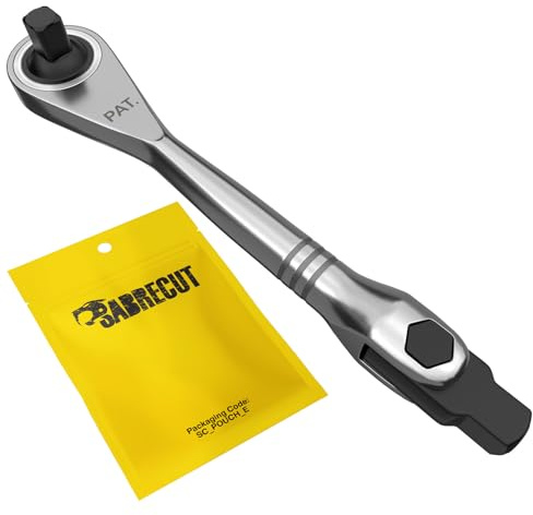 SabreCut 1pc MRSC05 1/4 Square Acero inox Puntas Profesional | Duradero stainless-steel construcción con a preciso 72-tooth mecanismo para compacto, high-torque acceso