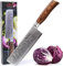 Wakoli EDIB Pro cuchillo nakiri de damasco, hoja de 18 cm, extremadamente afilada de 67 capas con núcleo de acero VG10, cuchillo de cocina y cuchillo de chef profesional con mango de madera de pakka.