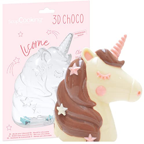 SCRAP COOKING - Feste Form Schokolade Einhorn – 3D-Form Schokolade zum Herstellen von Einhörnern aus Schokolade – Zubehör zum Backen – Profi-Qualität – 6755