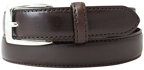 BELTINGER Kinder-Gürtel aus Vollrindleder 2,5 cm | Ledergürtel für Mädchen 25mm | Schmaler Gürtel in Kleid Rock 25mm | Braun 60cm