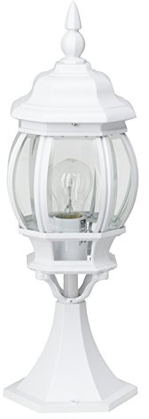 Brilliant regengeschützte Pollerleuchte - Sockelleuchte für Außen - 1x E27 max. 40W - für den Garten aus Aluminium-Druckguss/Glas, in weiß - Höhe: 50cm