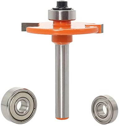 Sinoprotools 3 In 1 Biscuit Jointer Router Bits,1/4 Shank Biscuit Joint Slot Cutter Router Bit Set with 2 Adjustable Bearings 5/8&3/4,Changeable Biscuit Cutter-#20 Changed to #00 and #10 (Orange)