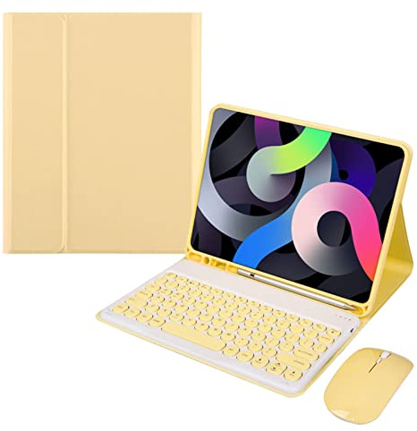 ZKAIAI Teclado con Funda para iPad 9.7, Español Ñ Teclado Bluetooth para iPad Air 2/iPad Air/iPad 6ª/iPad 5ª/iPad Pro 9.7, Estuche Protector Inteligente con Portalápices y Inalámbrico Ratón