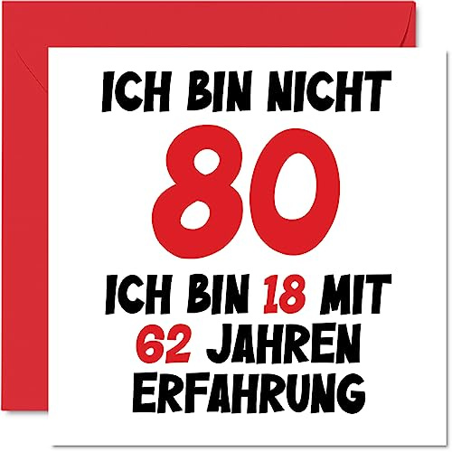 Stuff4 80. Geburtstagskarte Lustig für Männer und Frauen Ihn Sie | Ich Bin 18 und 62 Jahre Erfahrung, Lustiger Achtzig Achtzigster Alles Gute Zum Karte Geburtstag