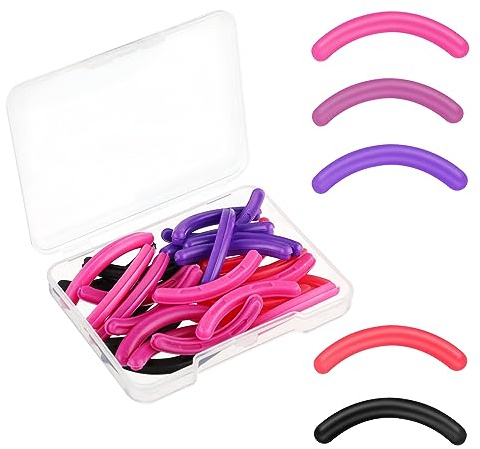 Cobee 30 Stück Wimpernzangen-Nachfüllpads, Ersatzpads aus Silikonkautschuk, Hochelastisch und Weich, Universell für Wimpernzange (5 Farben)