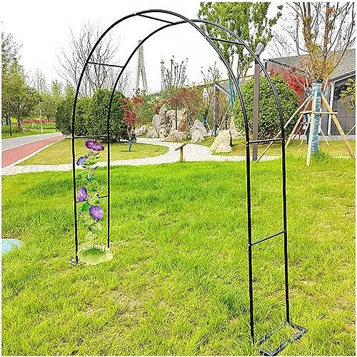 GueTTO Rosenbogen Verzinkt Rost Rankhilfe Torbogen Rosen Gartenbogen Freistehend Hochzeit Rankbogen Metall Stabil Für Pergola Terrasse Hinterhof Breite 120 140180 240 300cm,Schwarz,W200cm x H230cm