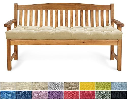 PHUSTJKL Bankauflage Bankkissen 95X50X6CM Sitzkissen für Bank rutschfeste Bankpolster Gartenbankkissen Rückenkissen Schaukel Stuhlkissen für Outdoor/Indoor Gartenmöbel Terrasse-Cremiges Gelb