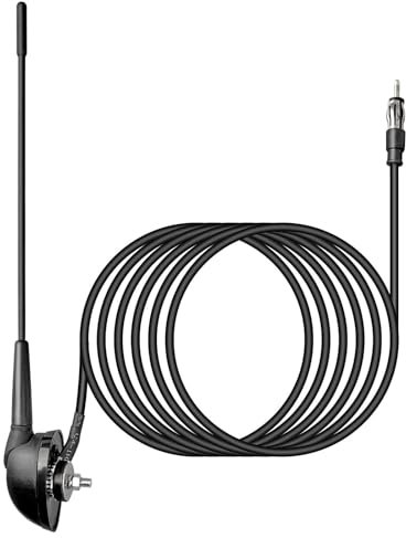 RED WOLF Dachantenne für Peugeot Citroen FIAT Opel Ford, Auto Antennenfuß mit FM AM Autoradio Antenne 9 Zoll, Seitenantenne mit 2m Verlängerungskabel für Kfz LKW Wohnmobil Boot Wohnwagen Stereo Radio