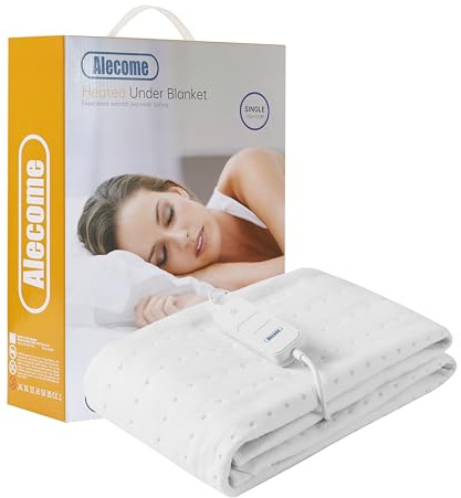 Alecome Luxury Fleece Heated Fitted Mattress Underblanket, Cover, Auto-Cut, Dual Controls, 3 Heat Settings & Machine Washable (Singe 152 x 72cm - Single Control)
