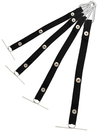 lygchii 4pcs Tape Thong for Tool Belts, Electrical Tape Holder, Black Electrical Tape Hooks Polyester Electrical Tape Chain Strap