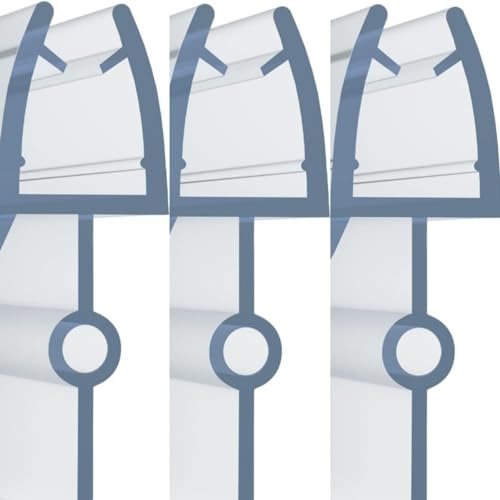 3er-Pack 80cm Ersatz-Duschdichtungen - Wasserabweiser Abdichtungsleiste für 4-6mm Glas Duschtüren, Duschwände und Badewannen