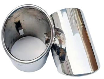 Per A-udi Q7 TDI Per Quattro 2006-2013 2 Pezzi Tubo Di Scarico Per Auto Punte Marmitta In Acciaio Inossidabile Cromato Punta scarico (Color : Argento)