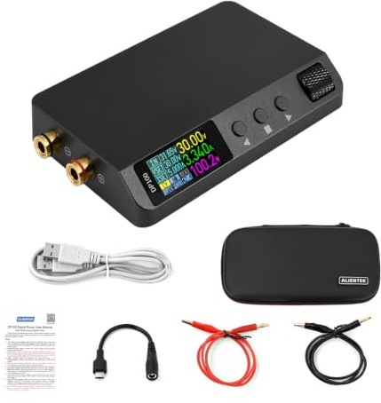 ALIENTEK DP100 Fuente de alimentación CC variable, fuente de alimentación de banco de 30 V 5 A, pantalla de dígitos regulados ajustable, mini fuente de alimentación de laboratorio portátil,