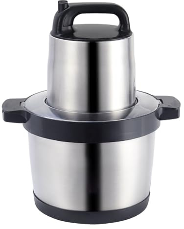 TT-YEC Hachoir À Viande Électrique En Acier Inoxydable, Tasse À Découper Les Aliments De Grande Capacité De 6 À 8 L, Hachoir Multifonctionnel, Réglage De La Vitesse À 2 Vitesses,8l