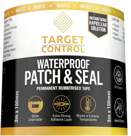 Target Control Waterproof Tape for Leaks 3M x 100mm White Butyl Repair