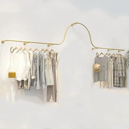 Wall Mounted Clothes Rack, Hanging Clothes Rack, Large Volume Metal Display Stand for Clothing Stores, Home Retail Shop Display Clothing Organizations