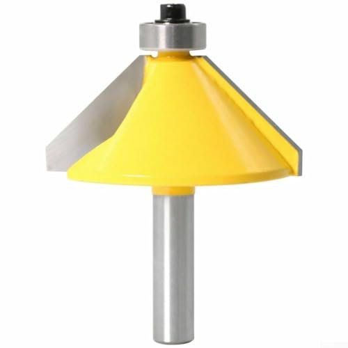 Fraise à défoncer chanfrein et biseauté, tige de 8 mm, 45 degrés, pointe en carbure, profondeur de coupe de 18 à 5 mm