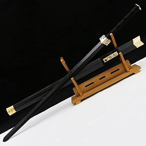 HJHUUA Spada di Legno con Fodero,Bokken Fatto a Mano,Lama di bambù,Spada Diritta Cinese per Arti Marziali,Decorazione,Display,Cosplay,Kendo,Allenamento