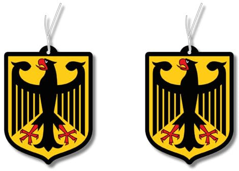 2x Duftbaum mit Deutschland Bundesadler Motiv, Auto lustig Duftspender, Duftbaum Auto tuning, Lufterfrischer, Duftanhänger Set Auto, Deutsches Reich, Deutschland