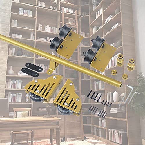 Schiebeleiter-Hängeschiene, komplettes Hardware-Set, Rollleiter-Hardware-Bibliothek, Schiebeleiter-Hardware-Kit, geeignet für Zuhause/Innenbereich/Dachboden/8 Fuß/244 cm Schienen-Kit, 13 Fuß/400 cm