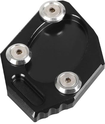 VQLDPX CNC-Verlängerungsplatte Für Motorrad-Seitenständer Für Kawasaki ER-6n ER6n ER 6n ER-6F ER6F ER 6F EX-6 EX 6 2012-2017, Vergrößerungsplatte Motorradständer Platte Verbreiterung(Schwarz)
