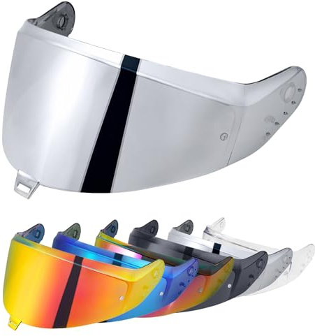 Helmvisier für SKWAL i3/RIDILL 2/ D-SKWAL 3,Motorradhelm Visier,Motorrad Windschutz Helm Objektiv Visier,Integralhelm Visier UV-Beständig,Motorradhelm Visier Ersatz (Silber)