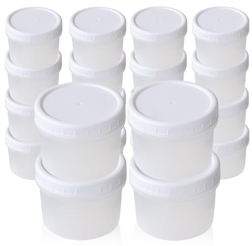 zorvixal 20 Piezas Envases de Plástico de Grado Alimenticio, 7 x 6 x 6 cm Redondos Envases Herméticos con Tapa, Microondas y Congelador, Reutilizables, Sin BPA, para Cocina, Despensa, Alacena