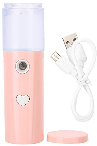 Face Mister Hydration Sprayer Quick Moisturizing USB Rechargeable Portable Handheld for Makeup Priming Face Hydration (Roseate)