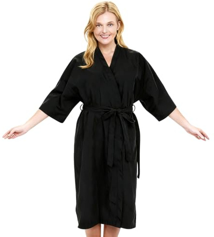 POPETPOP Spa Salon Gown Hairdressing Clothes for Daily Use Beauty Center Costume Simple Bathrobe Style Hairdresser Robe Lightweight Spa Clothes for Comfortable Wear and Easy on and off