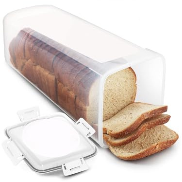 Syfunlv Récipient de Conservation du Pain,Boîte À Hermétique Transparente Avec Couvercle,Boite a Pain de mie Hermétique avec Tiroir & Couvercle,pour le Garder Frais (Blanc,Style 1)