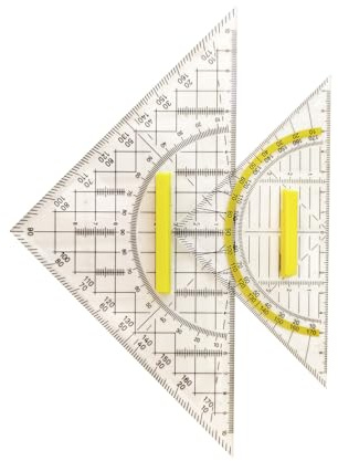 2 Stück Geodreieck mit Griff, 16cm + 22cm Geometrie Set, Ideal zum Zeichnen Kartografieren Modellieren, Transparent Geo Dreieck für Büro Studenten Designer