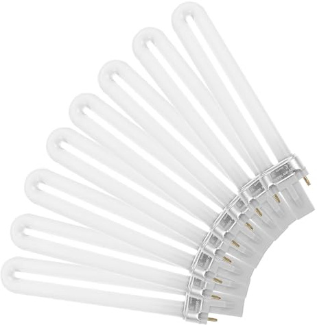 Lampada per Manicure 9w in Vetro, Tubo Luminoso Bianco | 8 Pezzi, per Gel UV e Gel Unghie, Uso Professionale o Diy, Ricambio Pratico per Saloni