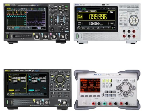 RIGOL DHO914 + DG912 Pro + DM858 + DP832 Labor-Testgeräte-Bundle – Oszilloskop, Generator, Multimeter & Stromversorgung