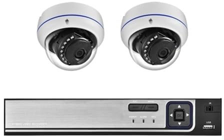 8MP Dome Riot Kamera-Set 4K Audio Video Outdoor-Heimkamerasystem 4 8CH Set Sicherheits-CCTV-Videoüberwachungsset Bewegungserkennung(4T,4CH NVR and 2Cameras)