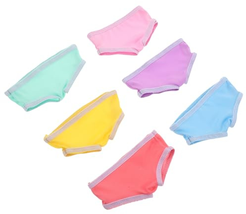 TOYANDONA Lot de 6 Culottes pour Poupée 45 Cm, sous-vêtements Colorés en Tissu Résistant, Accessoires D'habillage pour Garçon et Filles, Adaptées Poupée Bébé 18 Pouces, Jeu de Rôle et Tenues D'été