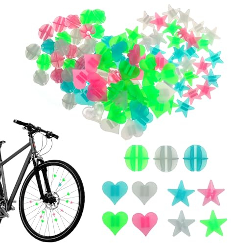 Apojgitn 108 piezas de radios de bicicleta coloridos accesorios de bicicleta para niños perlas reflectantes radios bicicleta clicker radios reflectores accesorios para niñas y niños habló perlas