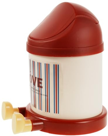 SAFIGLE Mini Cestino da Scrivania con Coperchio, Cestino per Rifiuti da Tavolo Compatto in Plastica Rossa, Piccolo Contenitore Salvaspazio per Ufficio, Camera da Letto e Dormitorio