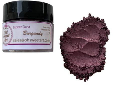 BURGUNDY LUSTER DUST, ( 4 grams each container) By Oh! Sweet Art Corp