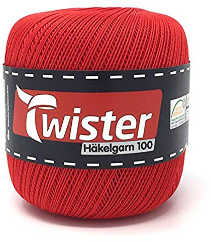 TWISTER Häkelgarn - Rot - 100g Baumwolle