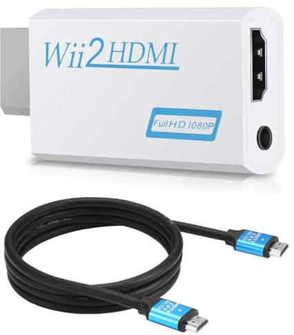 Zacro Wii Hdmi Adapter Wii Hdmi Wii zu HDMI Full HD Konverter Display Port auf Hdmi Adapter 720P 1080P HD Video Audio Ausgang mit 1 M größer Geschwindigkeit HDMI Kabel für Wii Display