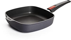 Woll Diamond Lite - Padella quadrata, 24 x 24 cm, altezza 5,5 cm, con manico rimovibile, adatta per ceramica, gas, elettrico, alogena, non adatta per piani cottura a induzione, alluminio pressofuso,