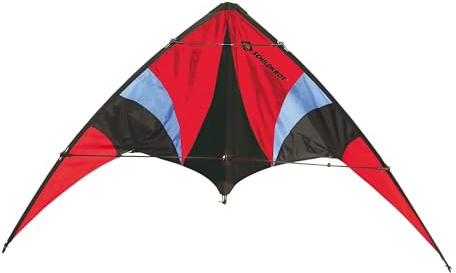 Schildkröt Stunt Kite 140, Zweileiner Lenkdrache, ab 10 Jahren, 74 x 140cm, inkl. 25 kp Polyesterschnüre, 2 x 30m auf Steuerspulen, 2-5 Beaufort, 970440